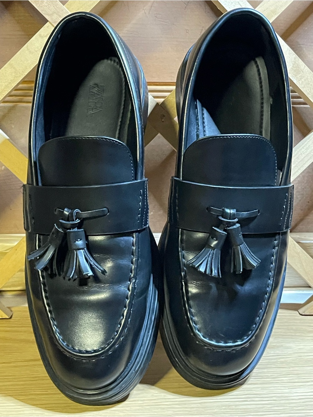 Zara Genuine Leather Loafers/ Men's US Sz 11 Dress Shoe - Picture 3 of 15